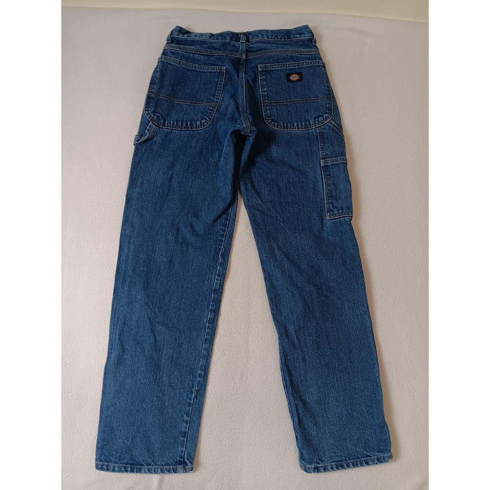 Dickies Mens Relaxed Fit Carpenter Jeans 30x32 Blue Medium Wash Denim Workwear